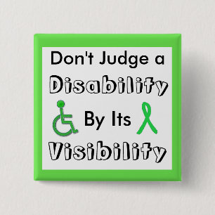Macaron Carré 5 Cm Ne jugez pas un handicap par son bouton Visibilité