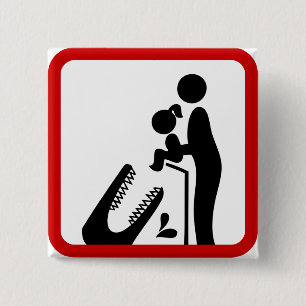 Macaron Carré 5 Cm Ne pas nourrir sa fille au Zoo du Crocodile