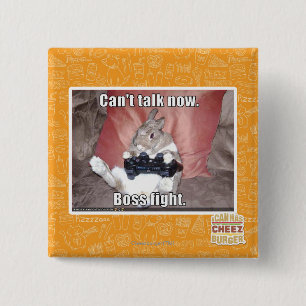 Macaron Carré 5 Cm Ne peut pas parler maintenant, le combat de patron