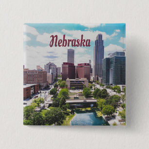 Macaron Carré 5 Cm Nebraska City Skyline Omaha