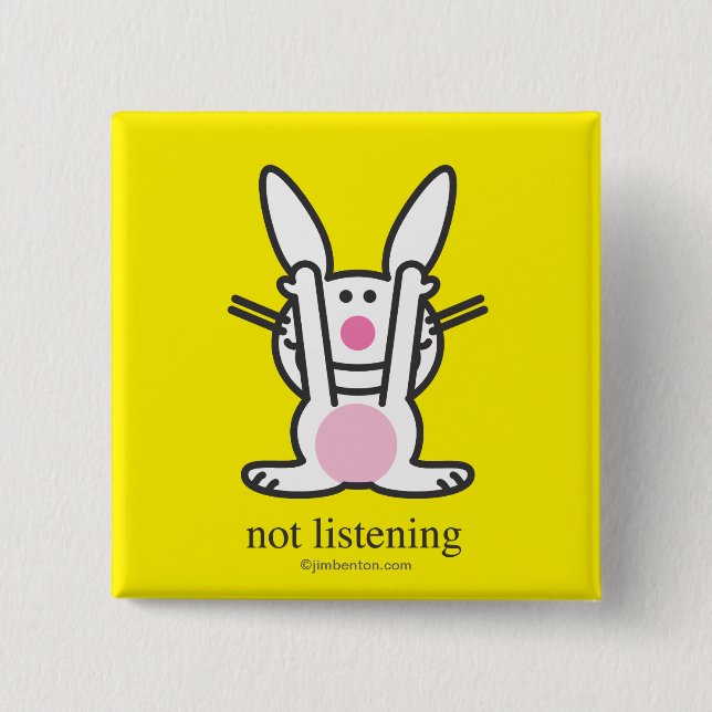 Macaron Carré 5 Cm N'écoutant pas (Devant)