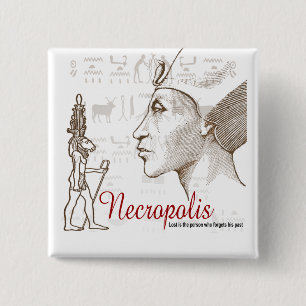 Macaron Carré 5 Cm Necropolis Ville Égyptienne Du Bouton Mort