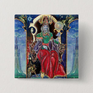 Macaron Carré 5 Cm NEUROMANCER, bleu rouge