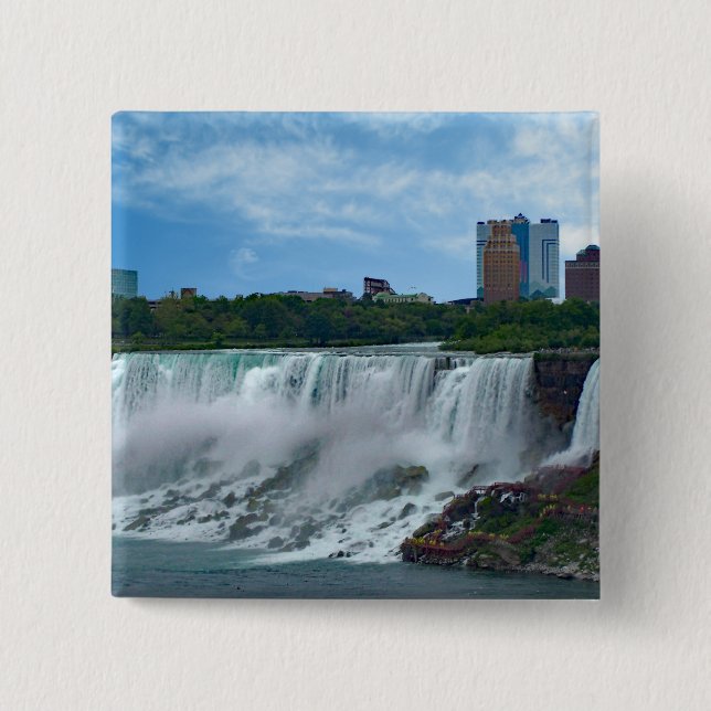Macaron Carré 5 Cm Niagara Falls sur le côté canadien (Devant)