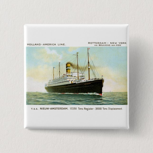 Macaron Carré 5 Cm Nieuw Amsterdam de 1906 (Devant)