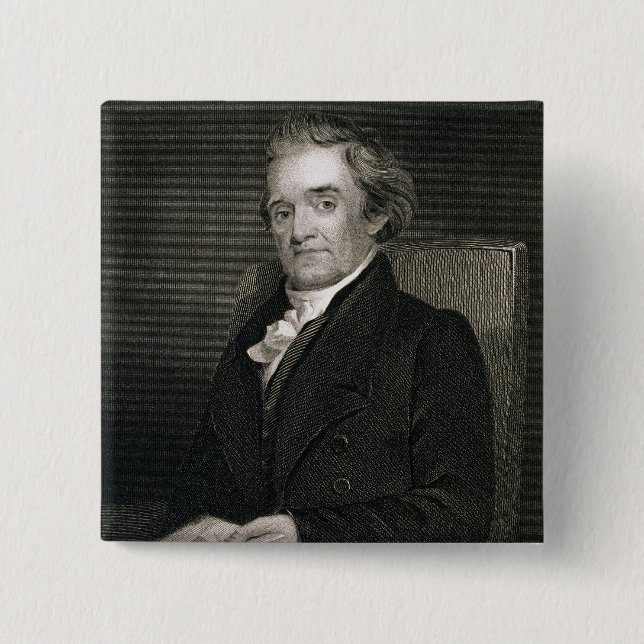 Macaron Carré 5 Cm Noah Webster (1758-1843) gravé par Frederick W. (Devant)