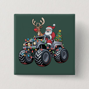 Macaron Carré 5 Cm Noël camion monstre Santa vacances enfants