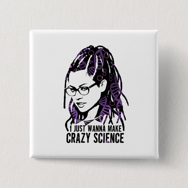 Macaron Carré 5 Cm Noir orphelin | Cosima - la Science folle (Devant)