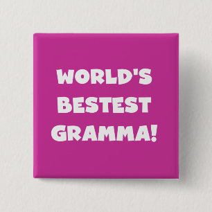 Macaron Carré 5 Cm Noir ou blanc du Meilleur-est Gramma du monde