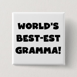 Macaron Carré 5 Cm Noir ou blanc du Meilleur-est Gramma du monde