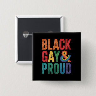 Macaron Carré 5 Cm Noirs gays et fiers LGBTQ Noirs queers