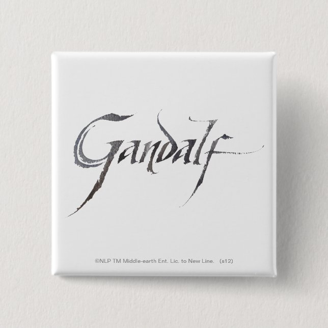 Macaron Carré 5 Cm Nom de Gandalf Texté (Devant)