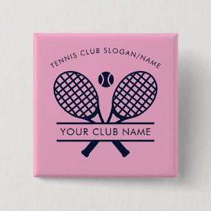 Macaron Carré 5 Cm Nom de l'équipe de l'entraîneur du club de tennis