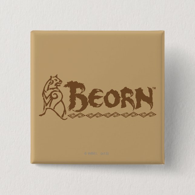 Macaron Carré 5 Cm Nom de l'ours BEORN™ (Devant)