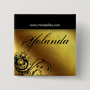 Macaron Carré 5 Cm Nom du salon Bouton Bouton Broche papillon de fleu