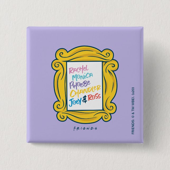 Macaron Carré 5 Cm Noms FRIENDS™ dans Peephole (Devant)