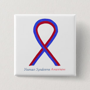 Macaron Carré 5 Cm Noonan Syndrome Sensibilisation Ruban Bouton Pin B