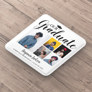 Macaron Carré 5 Cm Notre Diplômé   5 Photos de remise de diplômes