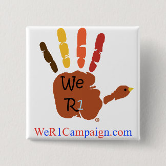 Macaron Carré 5 Cm Nous bouton de main du thanksgiving R1
