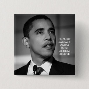 MACARON CARRÉ 5 CM NOUS CROYONS TOUJOURS OBAMA POUR LE PRÉSIDENT 201