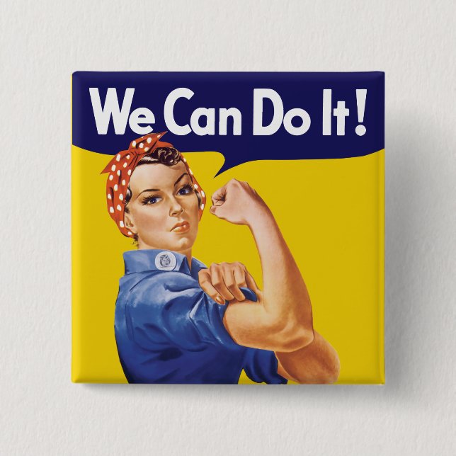 Macaron Carré 5 Cm Nous pouvons le faire ! Rosie la riveteuse (Devant)