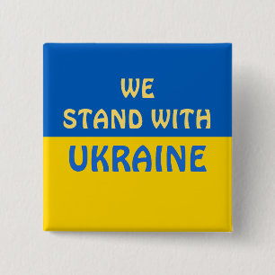 Macaron Carré 5 Cm Nous sommes avec l'Ukraine   Afficher le support
