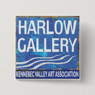 Macaron Carré 5 Cm NOUVEAU bouton de logo de galerie de Harlow