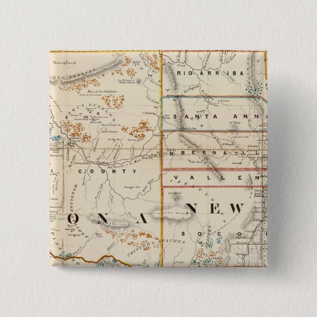 Macaron Carré 5 Cm Nouveau-Mexique, Arizona (Devant)