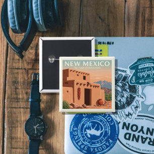 Macaron Carré 5 Cm Nouveau-Mexique vintage