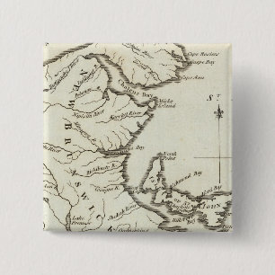 Macaron Carré 5 Cm Nouvelle carte de la Nouvelle-Écosse, Nouveau-Brun