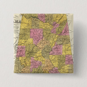 Macaron Carré 5 Cm Nouvelle Carte De L'Alabama