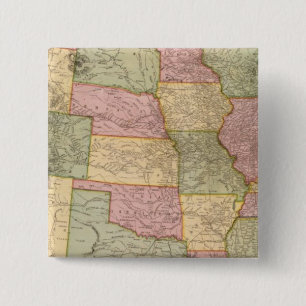 Macaron Carré 5 Cm Nouvelle carte ferroviaire des États-Unis