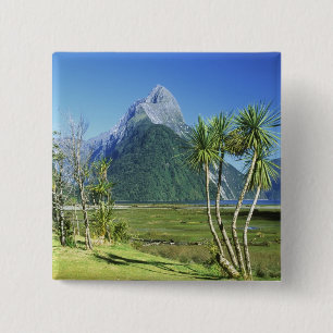 Macaron Carré 5 Cm Nouvelle-Zélande, île du Sud, pic de Miter,