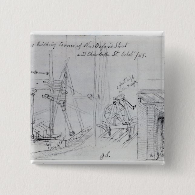 Macaron Carré 5 Cm Nouvelles maisons de construction (Devant)