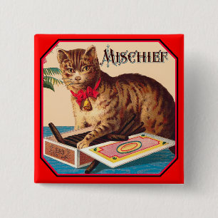 Macaron Carré 5 Cm Nuisez au chat - annonce vintage