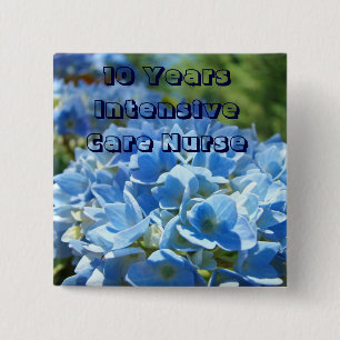 Macaron Carré 5 Cm Nurse buttons Intensive Care Button Hydrangeas
