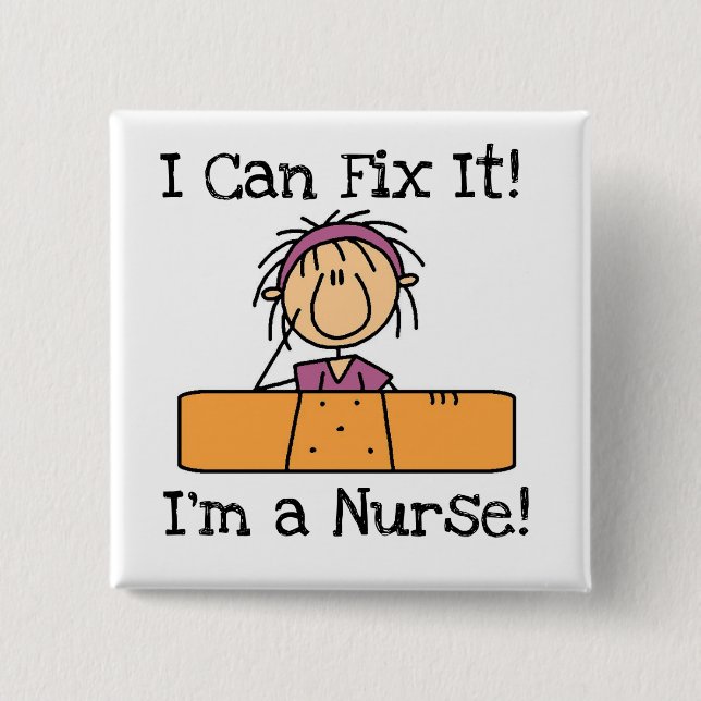 Macaron Carré 5 Cm Nurse I Can Fix It T-shirts et cadeaux (Devant)