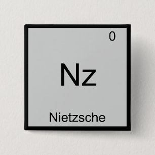 Macaron Carré 5 Cm Nz - Nietzsche Funny Element Chimie Symbole Tee