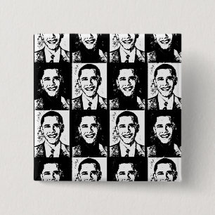 MACARON CARRÉ 5 CM OBAMA A UN GRAND VISAGE