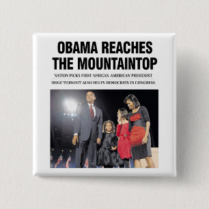 Macaron Carré 5 Cm Obama atteint le bouton de sommet de montagne