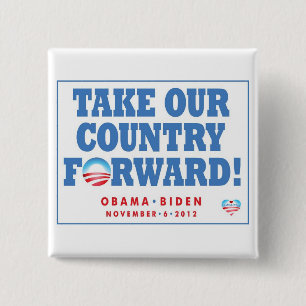 Macaron Carré 5 Cm Obama-Biden TOCF et Pin de vote