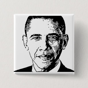 Macaron Carré 5 Cm Obama, bouton 2012