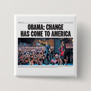 Macaron Carré 5 Cm Obama : Changez est venu au bouton de l'Amérique