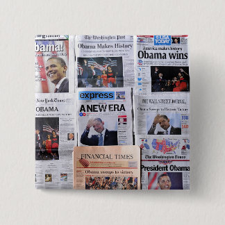 Macaron Carré 5 Cm Obama gagne le bouton