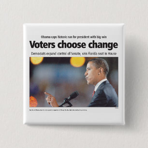 Macaron Carré 5 Cm Obama : Les électeurs choisissent le bouton de