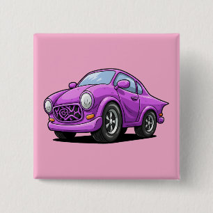 Macaron Carré 5 Cm Œuvre d'art automobile violette extrêmement courbé