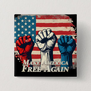 Macaron Carré 5 Cm Œuvre d'art Make America Free Again