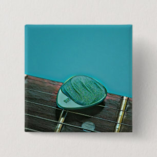 Macaron Carré 5 Cm OEuvre de guitare rétro vintage pour guitariste