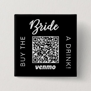 Macaron Carré 5 Cm Offrez un verre à la mariée avec code QR Venmo noi