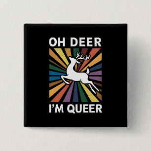 Macaron Carré 5 Cm Oh Cerf Je Suis Trans Rainbow LGBT Fierté Gay Lesb